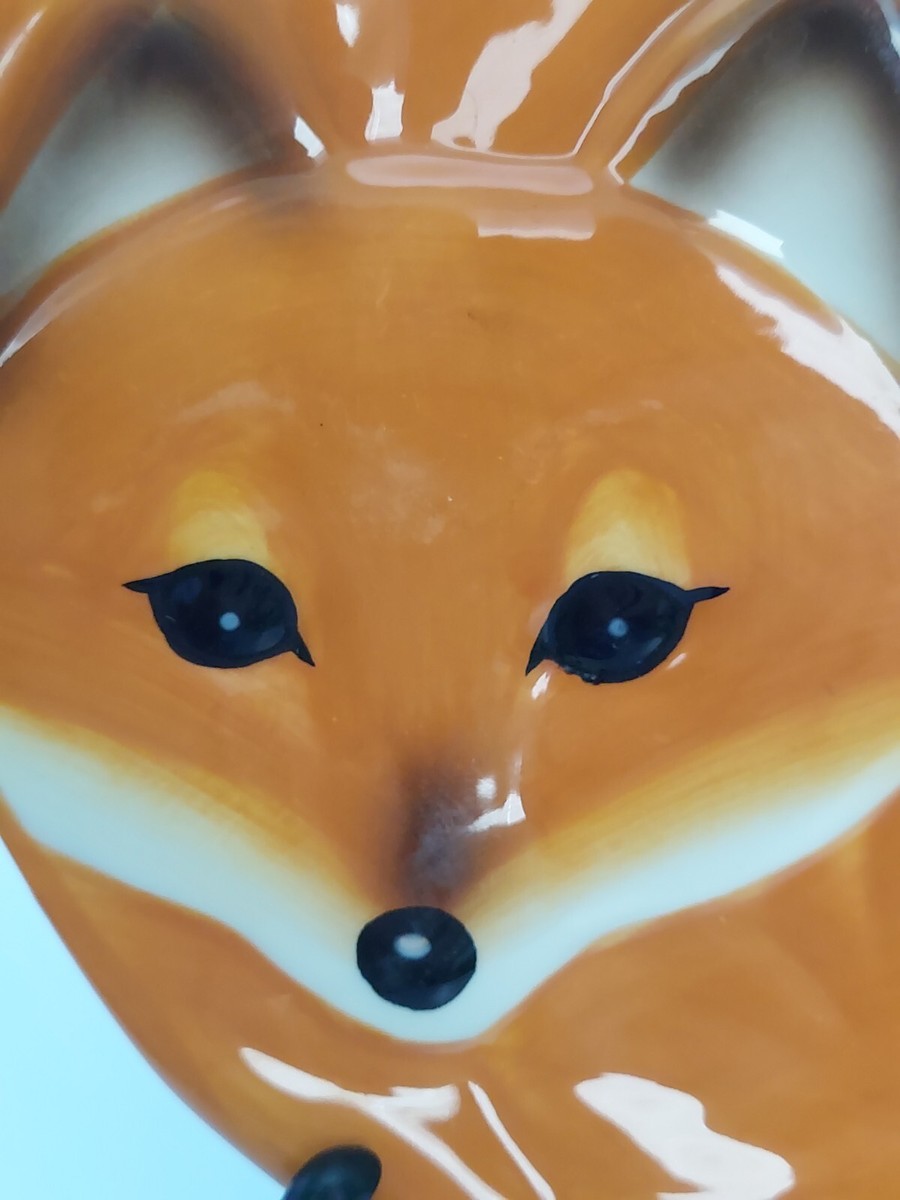 Fox Plate Earthenware 8'' Ceramic Dish With Stand | eBay