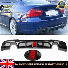 M Performance Rear Diffuser W/ LED Carbon Look For BMW 3 Series E90/E91 M Sport