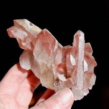 3.9in 271g ET Isis Face Tantric Twin Soulmate Strawberry Pink Lemurian Quartz Cr