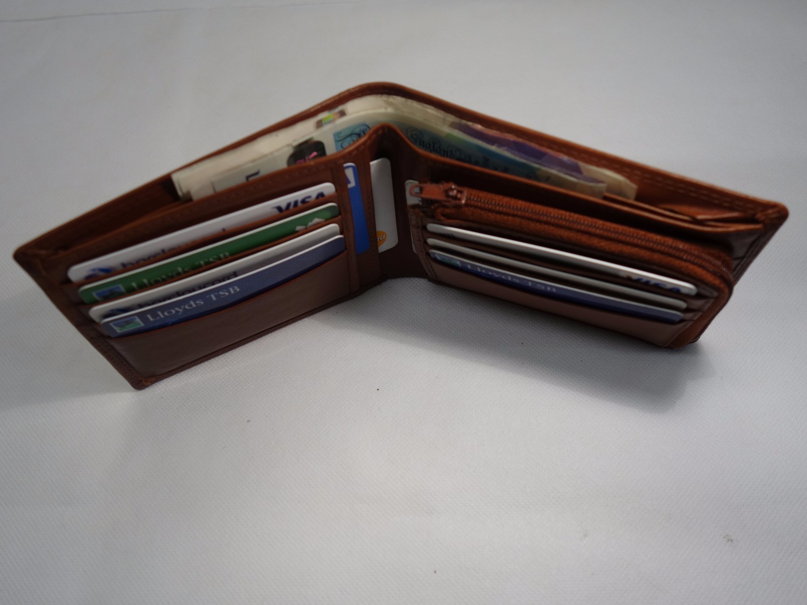 High Quality Luxury Mens Soft Leather Wallet With Zipped Coin Pocket