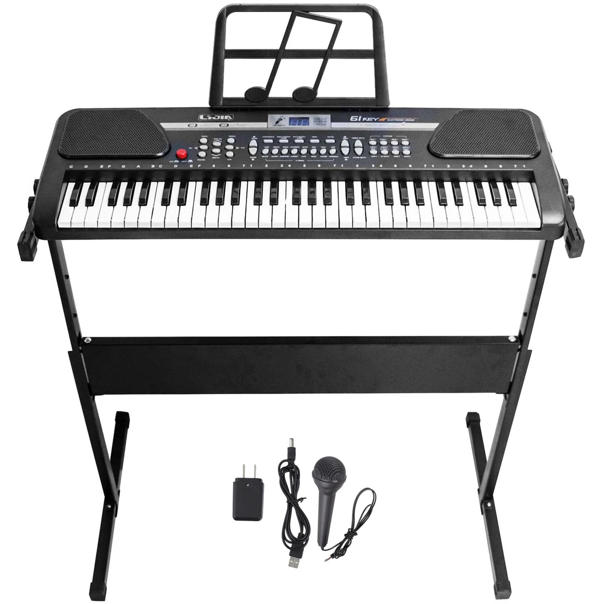 Black 61 Key Music Electronic Keyboard Electric Digital Piano