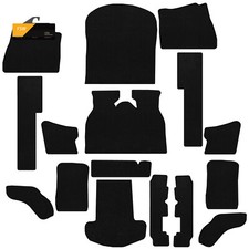 Fits Vw Classic Beetle 1303 Model 1973-2003 Carpet Floor Mats Black 16 Piece