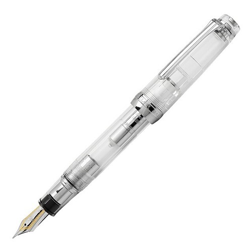 Penna Stilografica Sailor 1911 Casual L – Pennino Medio M In Acciaio Dorato, Nero Trasparente, Con 2 Cartucce