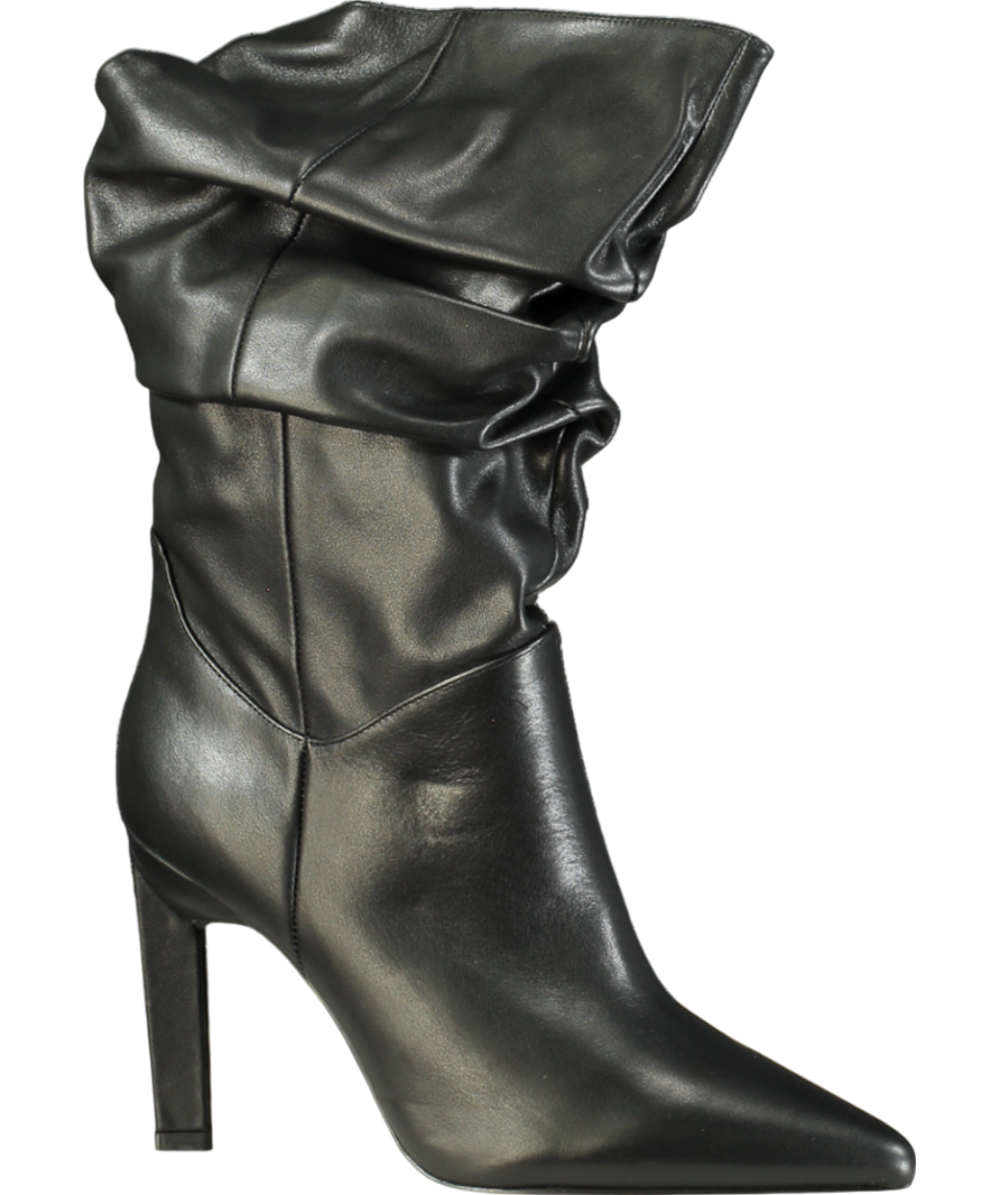 Stiletto Black Mid Calf Boots Uk POLY VINE LADIES BLACK POLYAMIDE