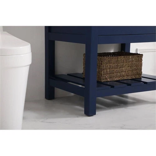Elegant Decor Clement 30" Aluminum MDF Single Bathroom Vanity in Blue - Picture 5 of 8