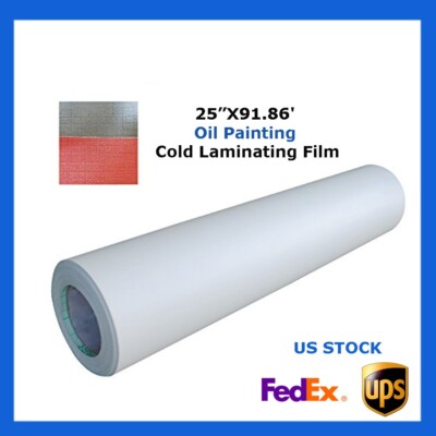 0.69x31Yard 3Mil Laminating Film Oil Painting Pattern Paper Adhesive Glue Cold