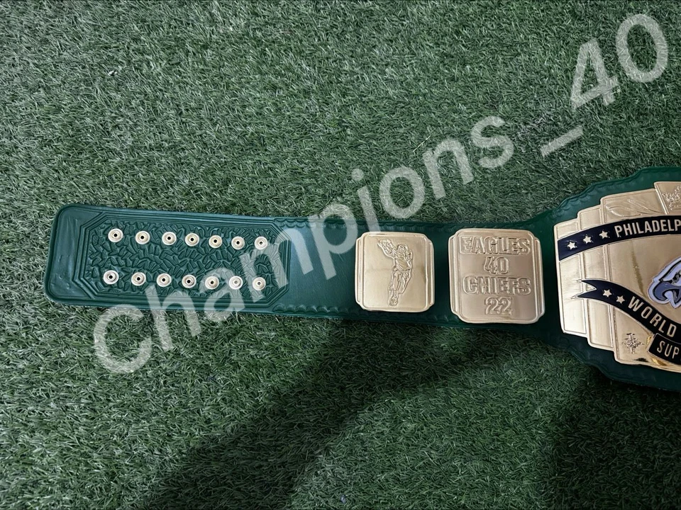 Philadelphia Eagles NFL Super Bowl Champion 40-22 Title Belt Adult Size Zinc - Image 4 of 4