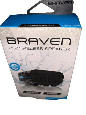 BRAVEN BRV-1 Wireless Portable Bluetooth Speaker Black/Cyan for