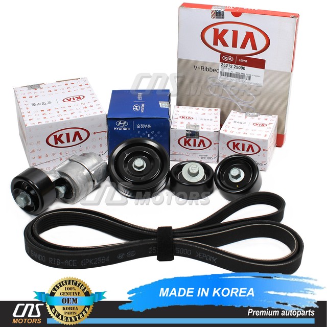 VRibbed & Serpentine Belt Tensioner Kit Fits 20092010 Kia Optima