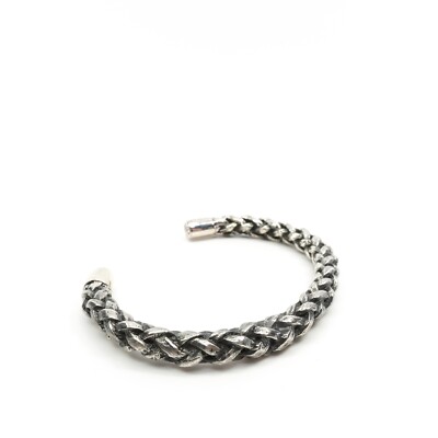 King Baby Studio Silver .925 Braid Cuff Size 7.25''