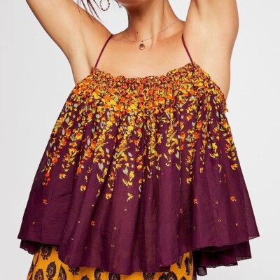 NWOT FREE PEOPLE Intimately Instant Crush Camisole in Eggplant Size Small 