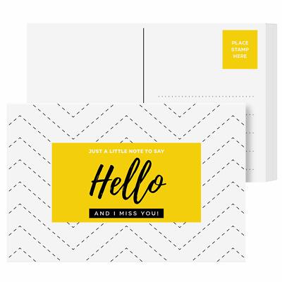 Just A Little Note to Say Hello and I Miss You! Postcards, 4'' x 6'', 50 per Pack