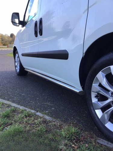 Chrome Stainless Steel 2" Side Bars + Downlights For Fiat Doblo SWB 2010 - 2022 - Picture 2 of 10