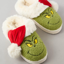 American Eagle Women  s Grinch Scuff Slippers New w/Tag- Size 10 - FREE SHIPPING