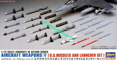 Hasegawa HA35009 1/72 Aircraft Weapons V U.S.Missiles And Launcher Set Model Kit
