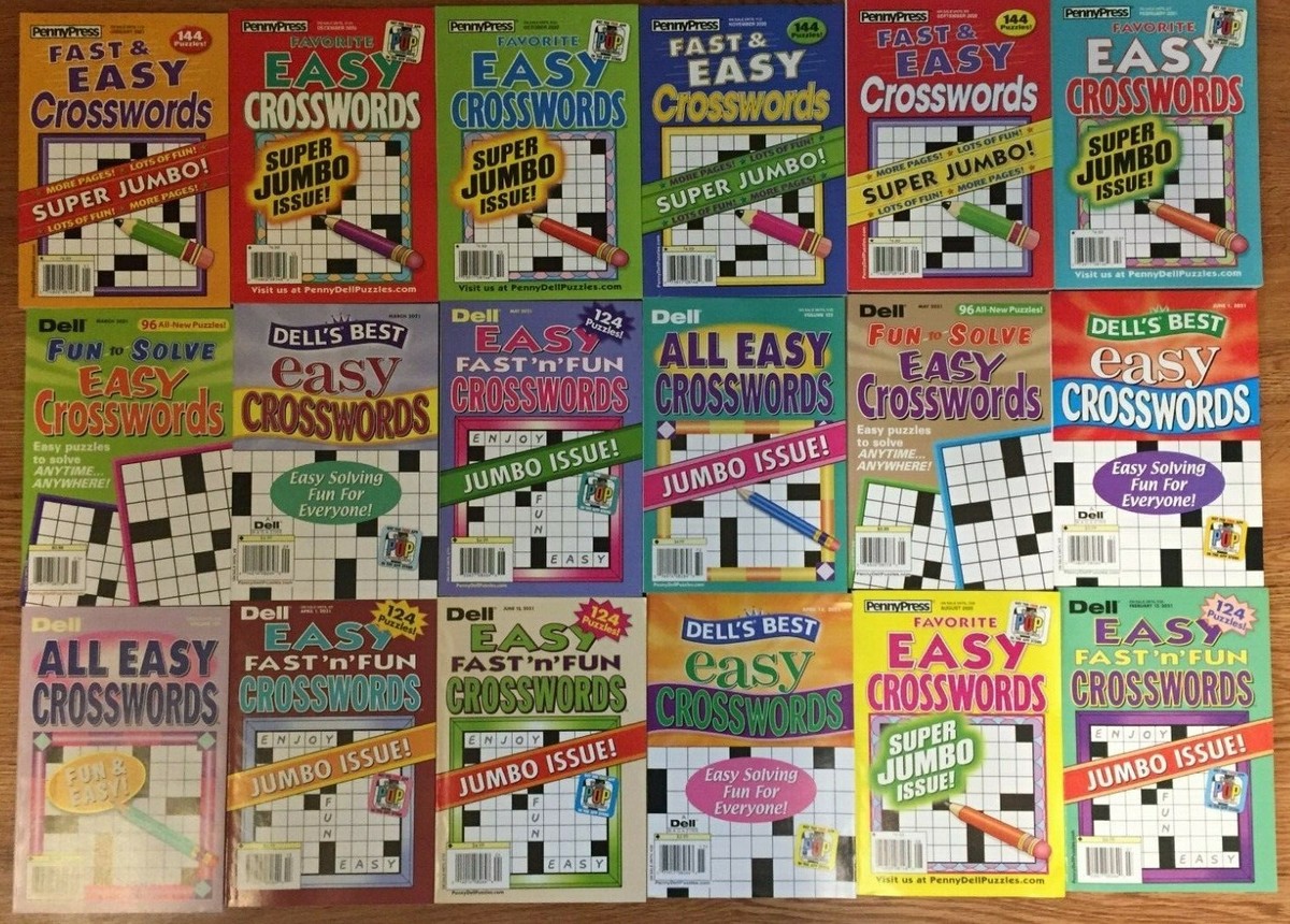Lot of 5 dell penny press easy crossword puzzle books word solve pocket  unsorted