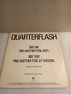 Quarterflash   Find Another Fool 12inch US  Promo       USA.  A230