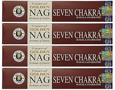 Golden NAG Seven Chakra Agarbathi Vijayshree - Richness of Nature - 4 Packs, ...