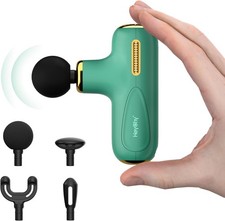 Portable Mini Massage Gun Deep Tissue 4 Heads Quiet Back Pain Relief