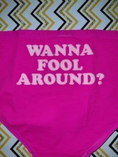 NeW Vs Vintage logo Hiphugger Panty Size Medium Hot Pink Graphics