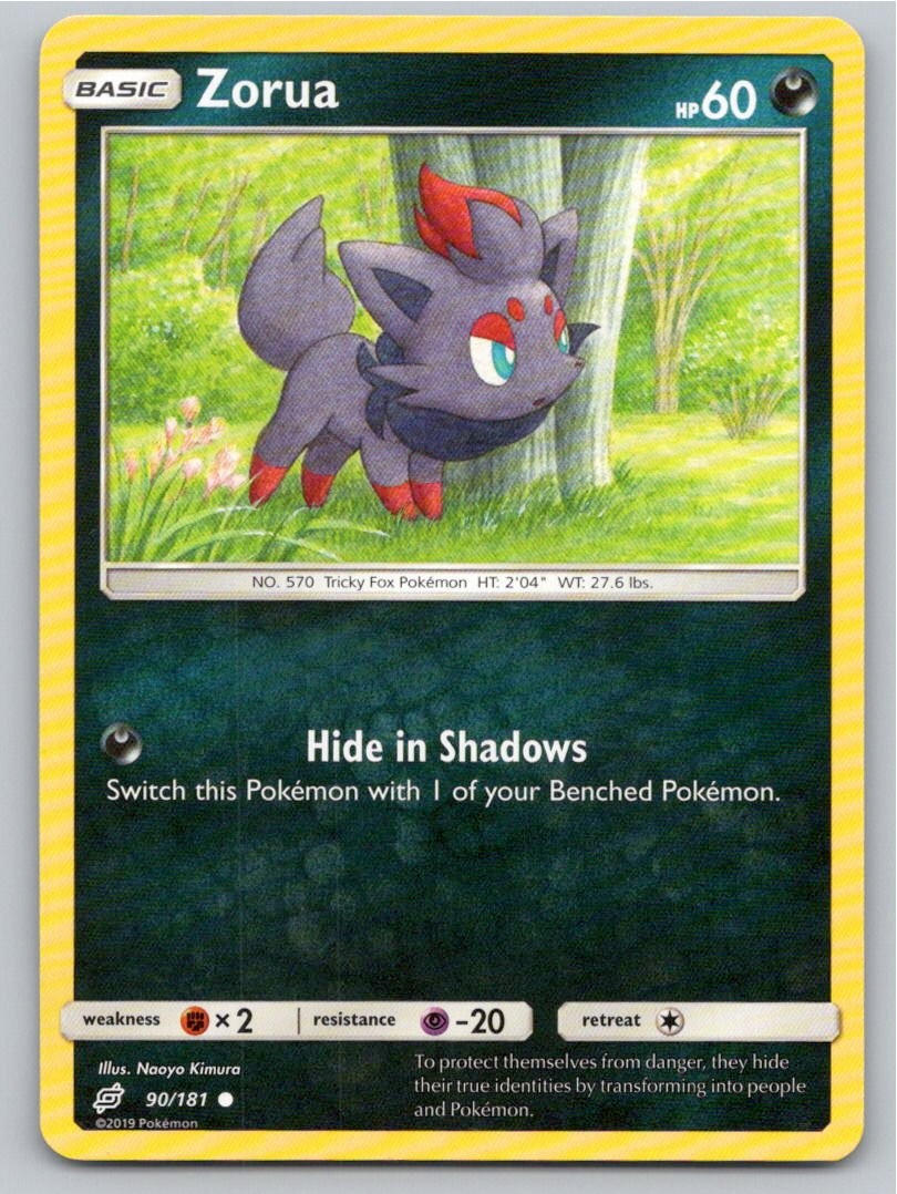 2019 POKEMON ZORUA TEAM UP 90/181 C NM A93112 FREE S&H