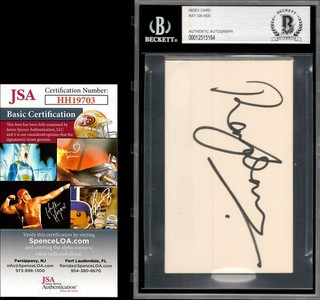Ray Davies THE KINKS Signed Autograph Auto 3x5 Index Card Slab BAS JSA