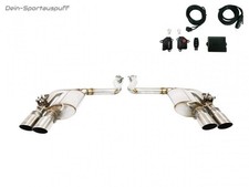 Ulter Edelstahl Sportauspuff + Klappe Ford Mustang 6 3.7+5.0 2x100mm rund scharf