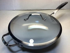 Large Green Pan Wok With Lid Never Used