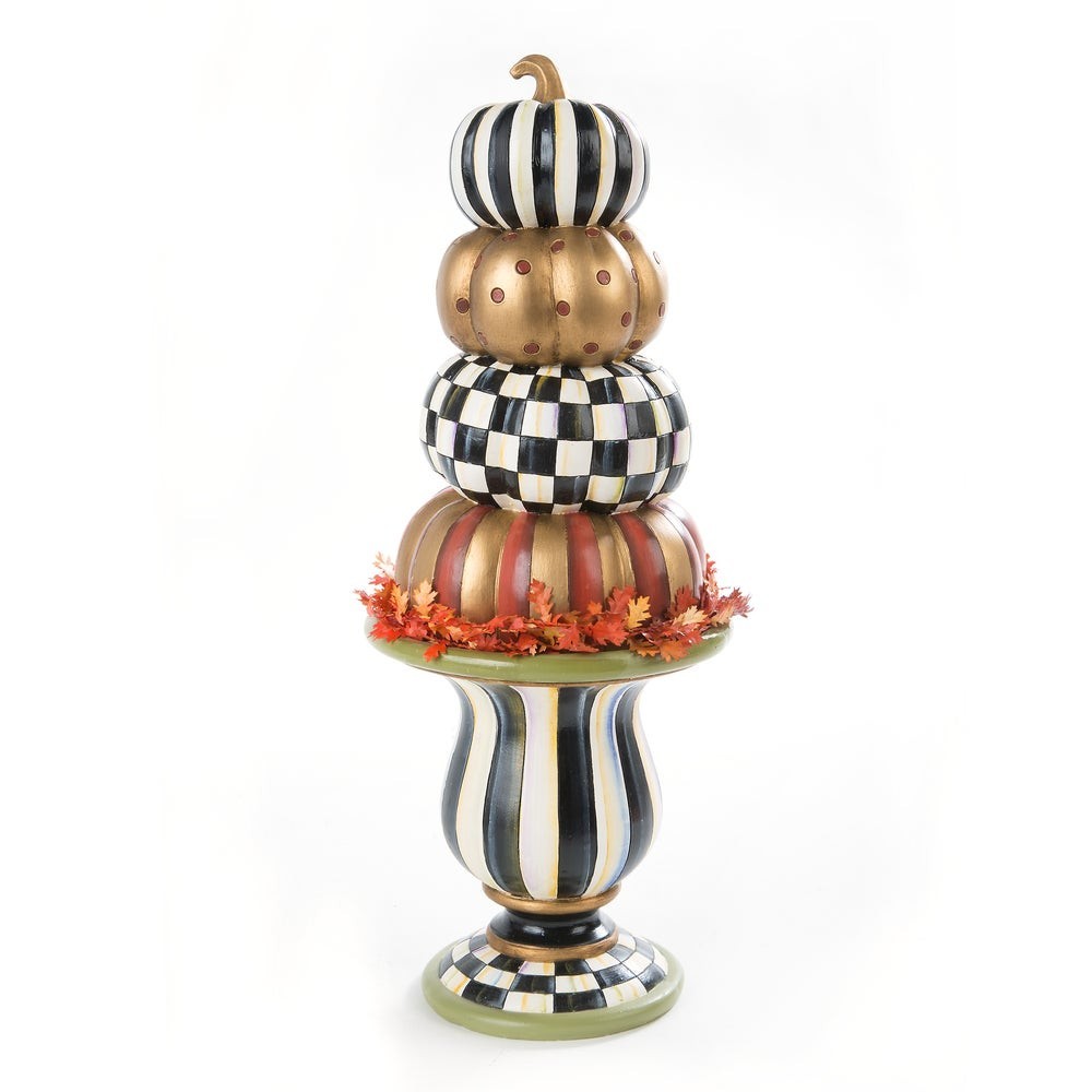 Brand New Mackenzie Childs Tabletop Stacking Pumpkins