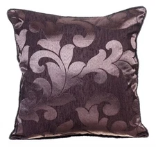 Plum Decorative Throw Pillow Cover, 16"x16" Silk Cushion - Royal Purple Passion