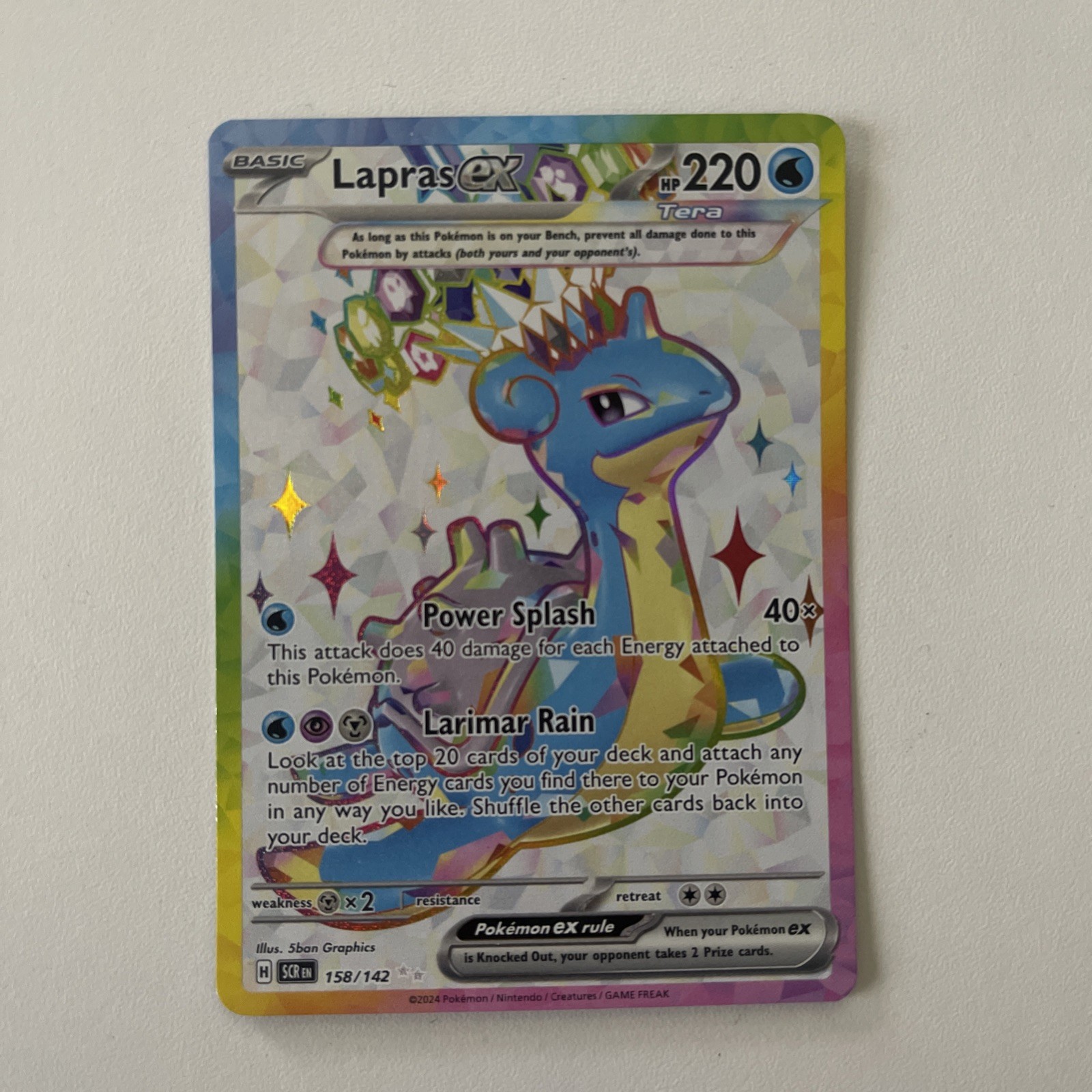 158 142 pokemon card Amazon.com: Pokemon - Lapras ex 158/142 - Stellar Crown main image 1