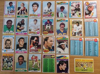 (27) 1970's Topps NFL Football Cards From 1972-1979 Rc's Unmarked Checklists   
