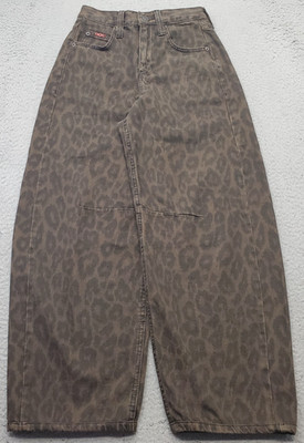 BDG Urban Outfitters Baggy Jeans Womens 24W Multicolor Leopard Print Wide Leg