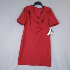 R&M Richards Dress Women's Red Petite 12P Machine Washable