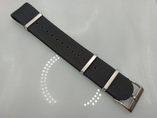 New 22mm Watchgecko Zuludiver Seatbelt Black Nylon Watch Strap Brushed 6A862