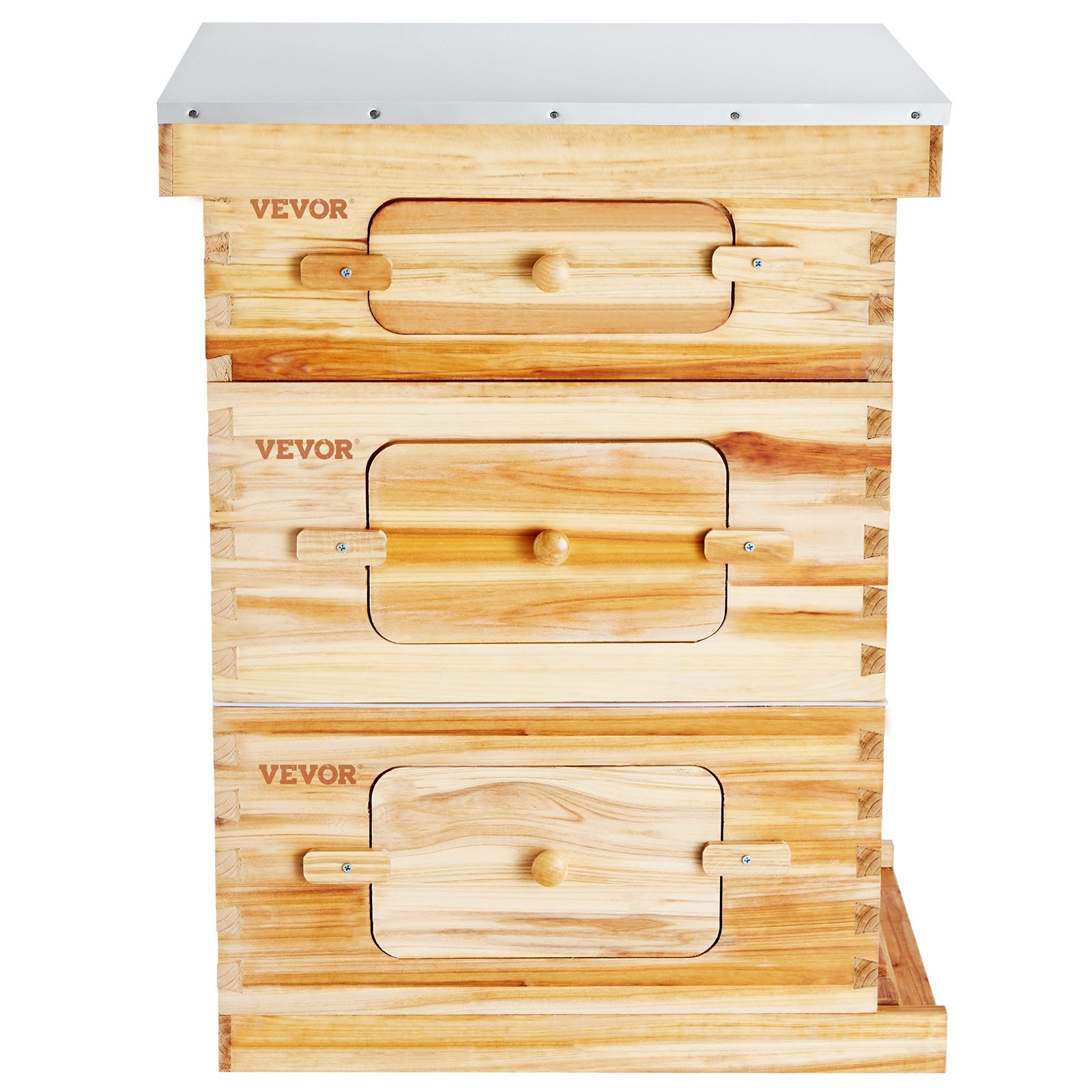 VEVOR Bee Hive 30 Frame Bee Hives Starter Kit, Beeswax Coated Fir Wood, 2 Deep +