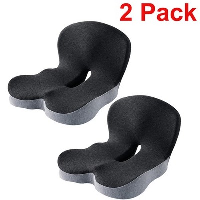 Memory Foam Seat Cushion w/Lumbar Support Pillow for Back & Sciatica Pain Relief
