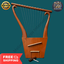 10 String King David Lyre Harp  Handcrafted with Solid Rosewood with Bag  Key