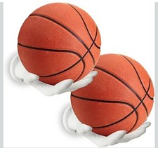 Basketball Holder Wall Mount 2 Piece Set White New In Box