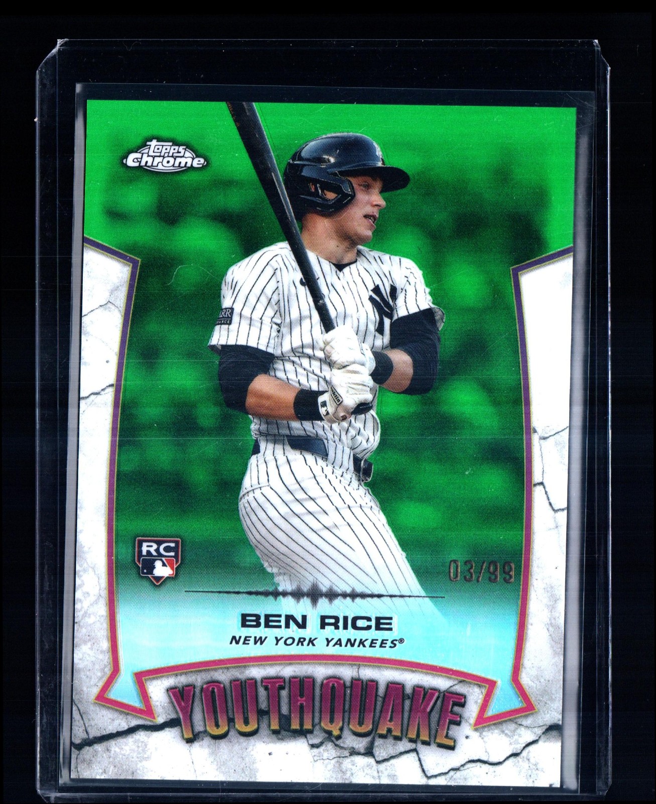 2025 Topps Chrome #YQ-13 Ben Rice YouthQuake Green Refractors #/99