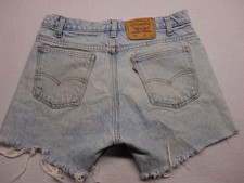 Vintage Levis 505 Orange Tab 90s Shorts Mens 33 Blue Denim 4" Inseam Light Wash
