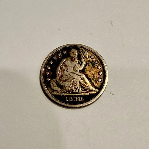 VF/XF - 1838 Seated Liberty Half Dime No Drapery – Attractive Toning