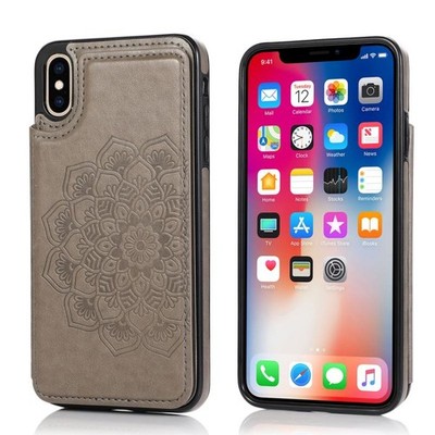 Für iPhone XS Max Doppelschnalle Mandala Pattern PU + TPU Schutzhülle