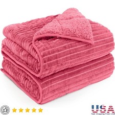 Weighted Sherpa Blanket Cozy Soft Heavy Sleep Aid Heavy Blanket Adults New