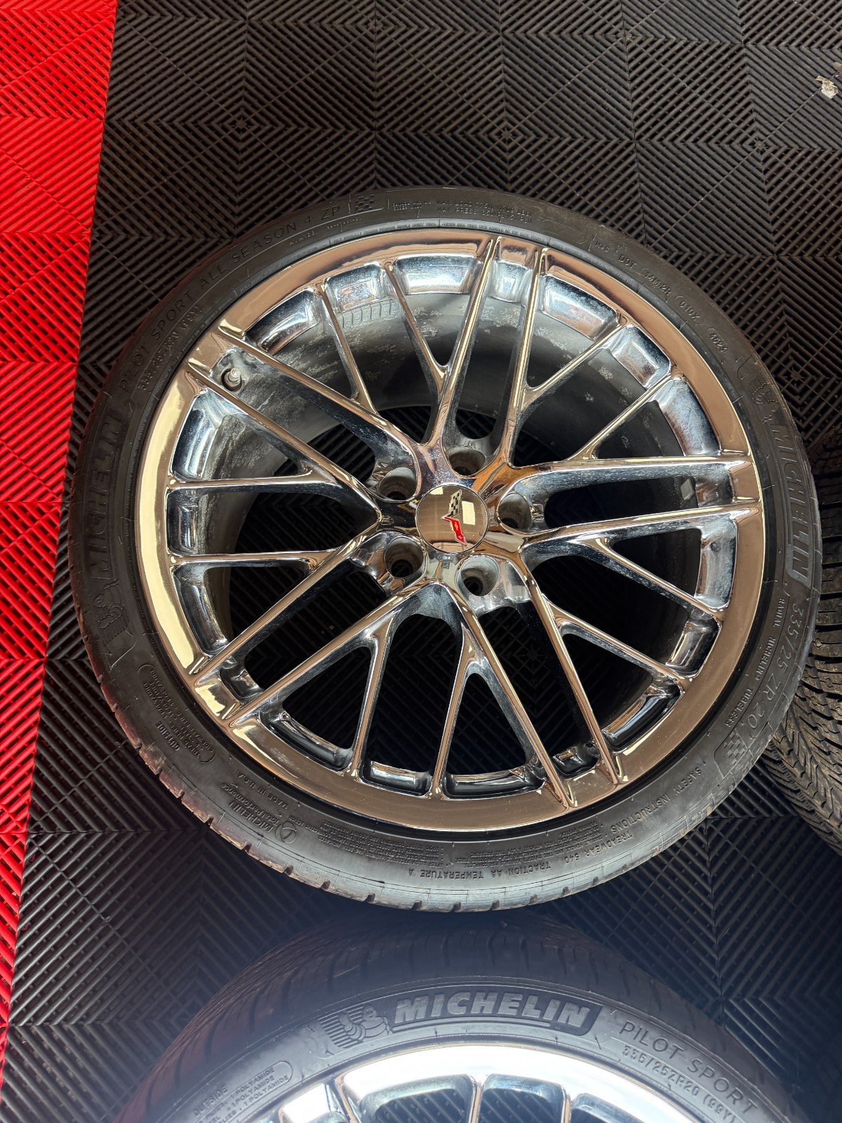 2009 CHEVROLET CORVETTE ZR1 OEM CHROME WHEEL RIM SET NEW MICHELIN PILOT **READ**