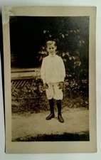 Vintage Real Photo Postcard Boy in Early 1900s Outfit by Cyko