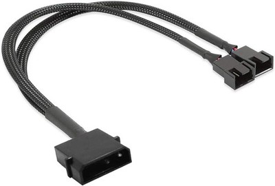 2 Pack 4-Pin Molex to 2 X 3 Pin PMW 12V PC Fan Power Adapter Cable