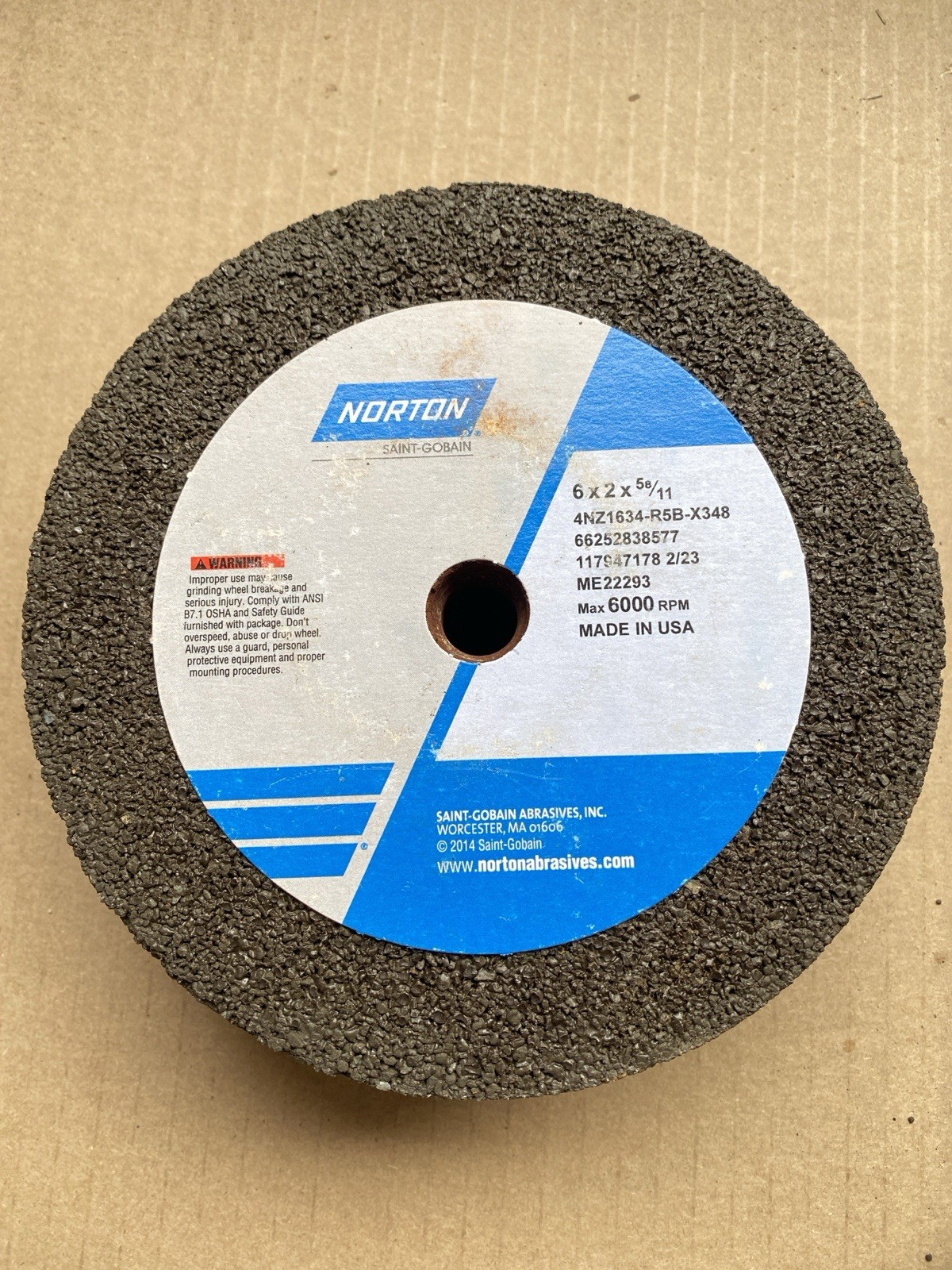 NEW Norton Snagging Grinding Wheels 6”x2”x5/8-11” 66252838577 5pk Abrasive Disc