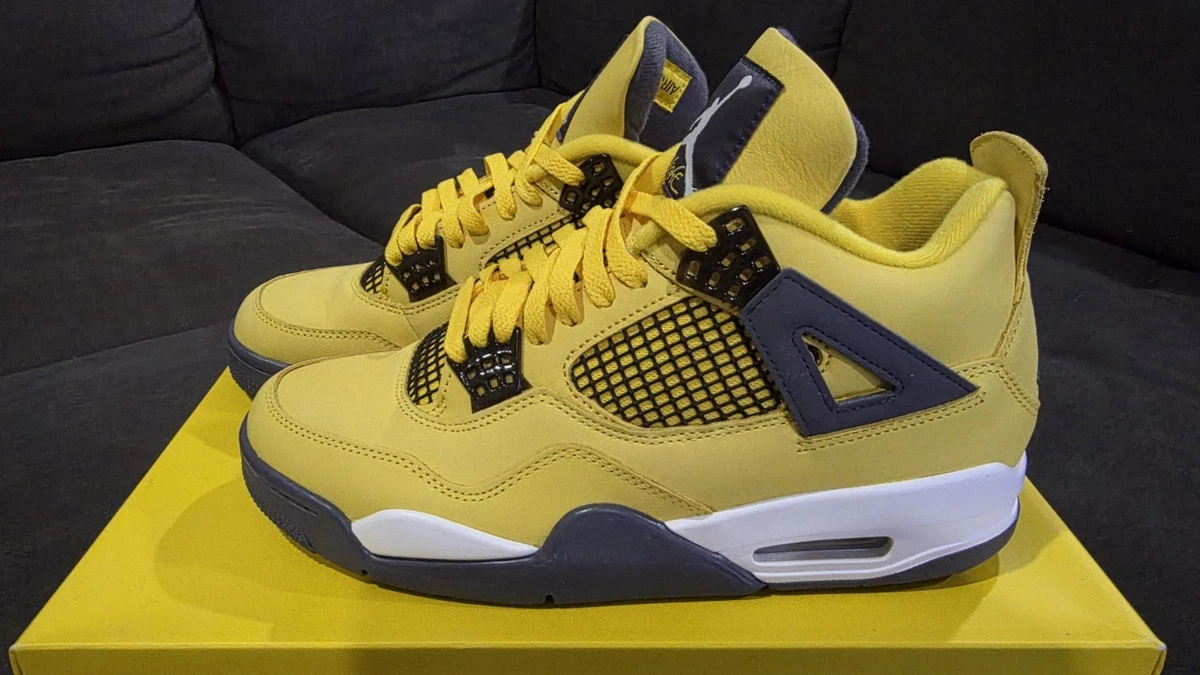 Nike Air Jordan 4 Retro Lightning DS Size 9.5 CT8527-700 Tour Yellow