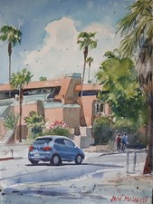 Watercolor Original Painting 11" x 15" Palm Springs, California NOT A PRINT 